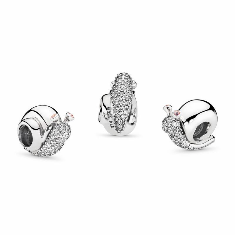 Pandora Australia Sparkling Snail Charm - Sterling Silver | BRVDSX075